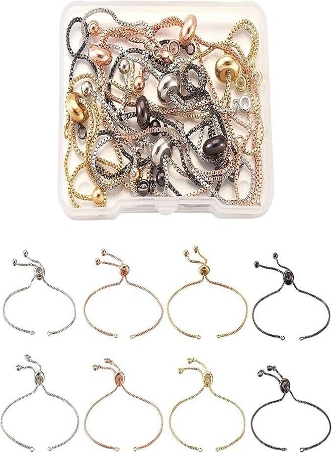 9Carat Bracelet Adjustable Slider Chain | Bracelet Lock 10Pcs 4inch (Gold) - Image 1